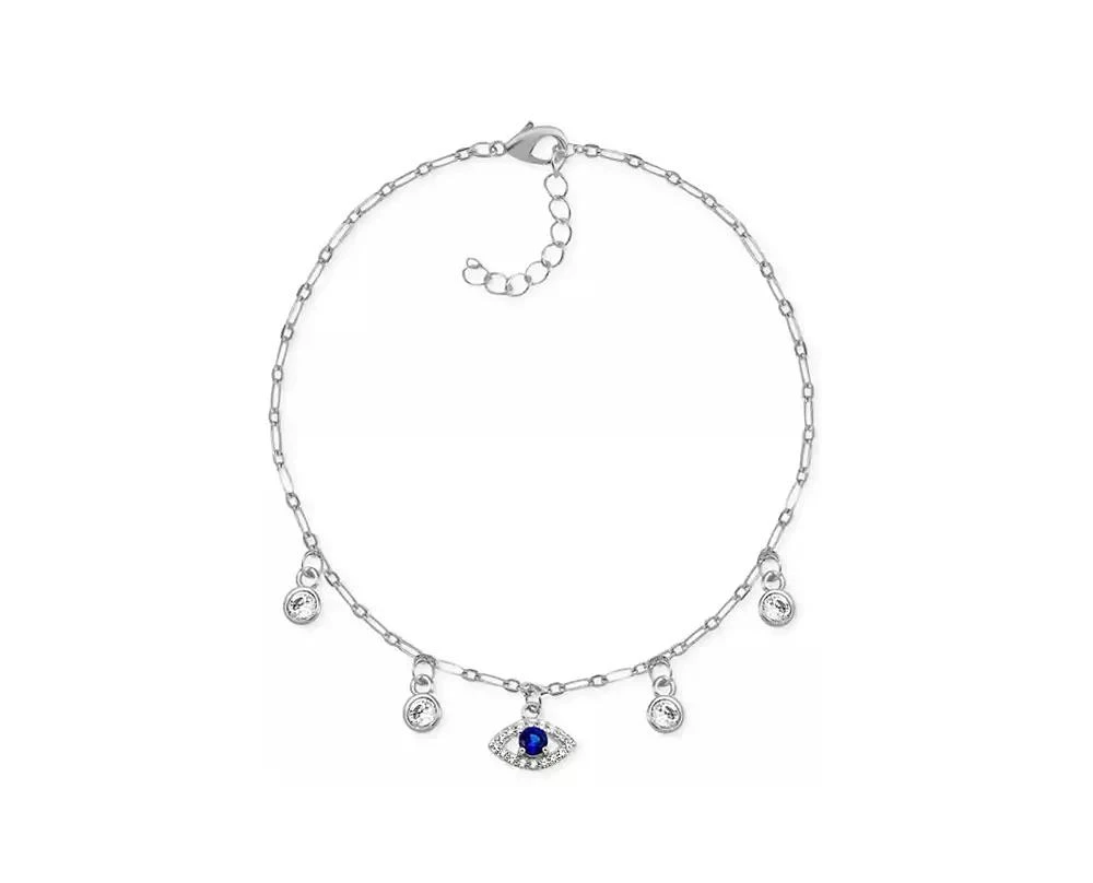 商品Essentials|Blue Evil Eye Crystal Station Anklet,价格¥105,第1张图片