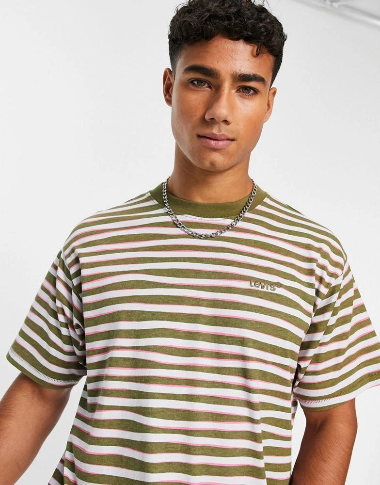 商品Levi's|Levi's vintage t-shirt in green stripe with small logo,价格¥265,第3张图片详细描述