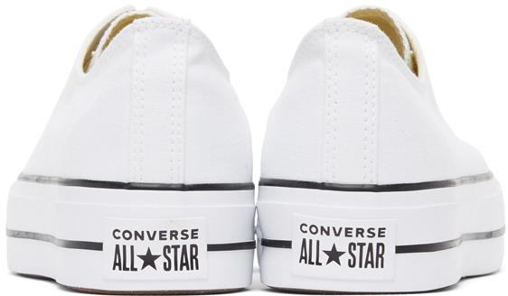 White Leather Chuck Taylor All Star Lift Low Sneakers商品第4张图片规格展示