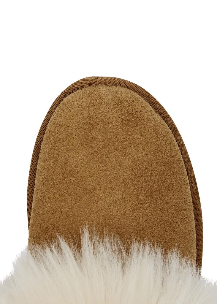 Scruff Sis shearling-trimmed suede slippers商品第4张图片规格展示