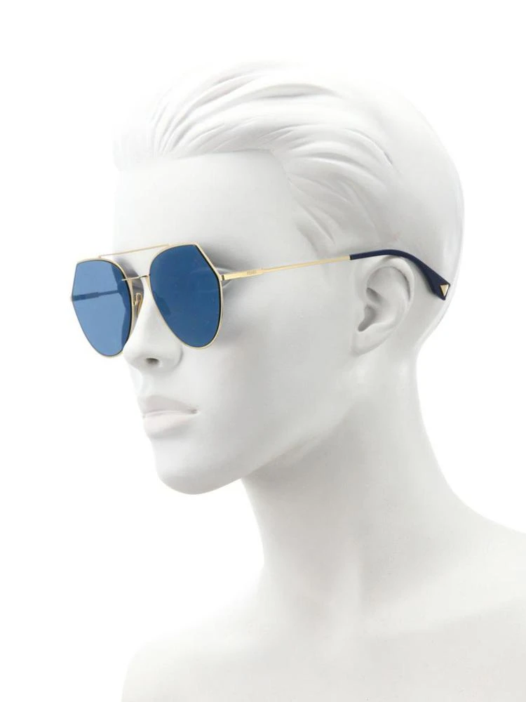商品Fendi|55MM Notched Aviator Sunglasses,价格¥3458,第2张图片详细描述