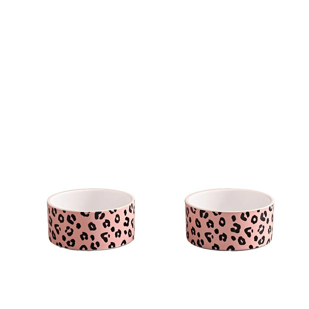 商品Juicy Couture|Give Me Treats Pet Bowl Leopard 16 oz Ceramic Bowls, Set of 2,价格¥180,第1张图片