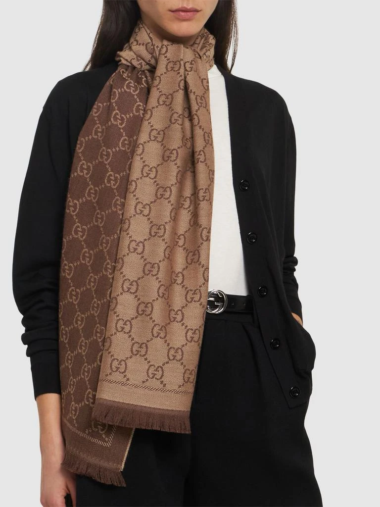 商品Gucci|Gg Wool Jacquard Scarf,价格¥3753,第1张图片