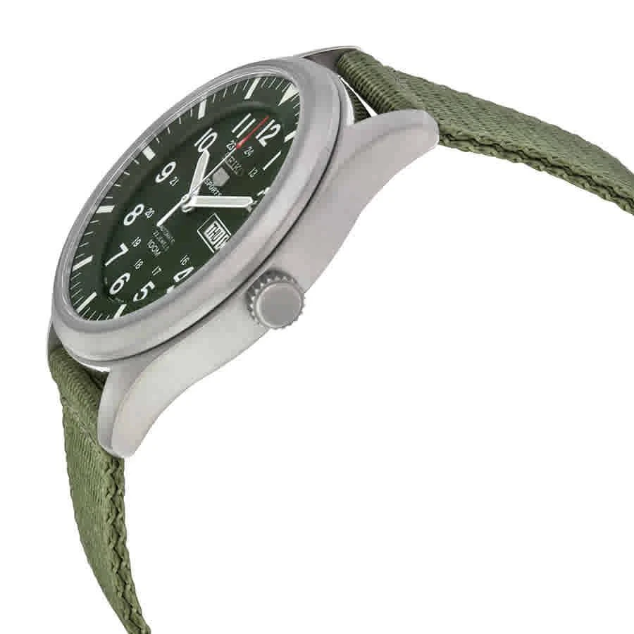 商品Seiko|Seiko 5 Sport Automatic Khaki Green Canvas Mens Watch SNZG09,价格¥1110,第2张图片详细描述