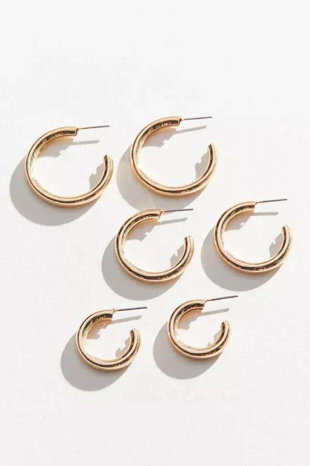 商品Urban Outfitters|Hollow Hoop Earring Set,价格¥76,第3张图片详细描述