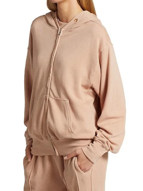 商品Les Tien|Zip-Up Cropped Terry Cotton Hoodie,价格¥572,第4张图片详细描述