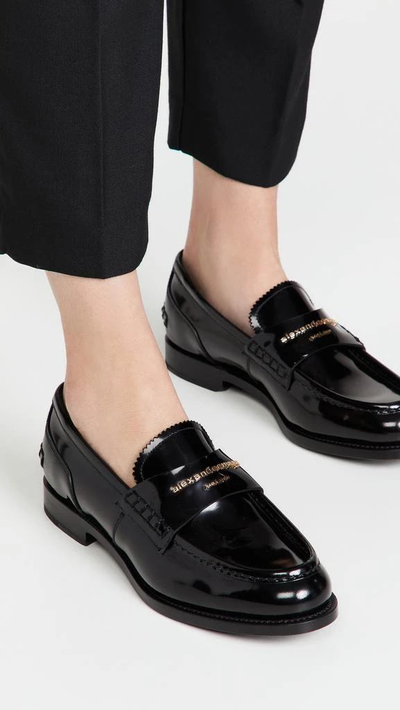 商品Alexander Wang|Alexander Wang Carter 徽标字母乐福鞋,价格¥3663,第3张图片详细描述