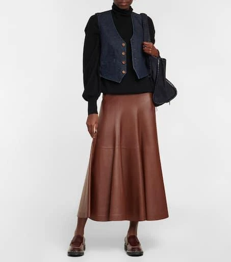 商品Chloé|Noua锁缝皮革乐福鞋,价格¥4322,第2张图片详细描述