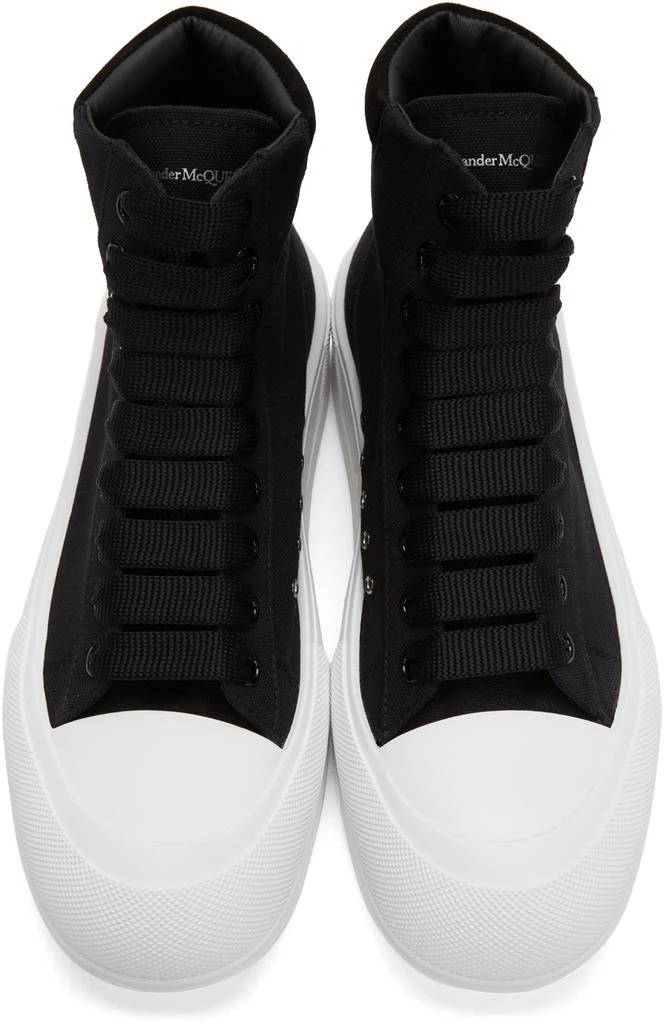 商品Alexander McQueen|黑色 & 白色 Deck Plimsoll 高帮运动鞋,价格¥3314,第5张图片详细描述