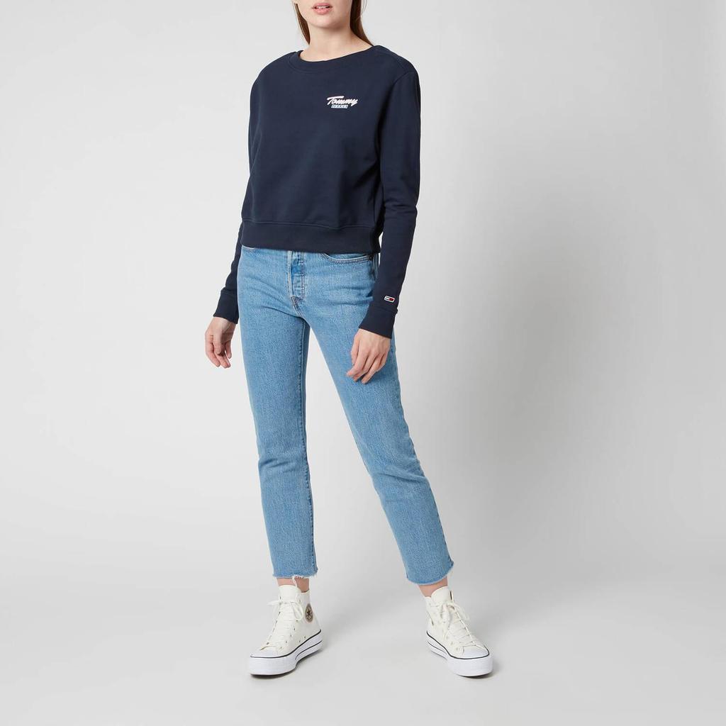 商品Tommy Hilfiger|Tommy Jeans Women's Tjw Branded Back Rib Crew Sweatshirt - Twilight Navy,价格¥214,第5张图片详细描述