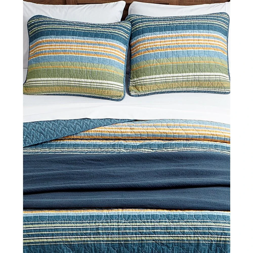 商品Eddie Bauer|Yakima Valley Stripe Persimmon Reversible 2-Piece Twin Quilt Set,价格¥1021,第4张图片详细描述