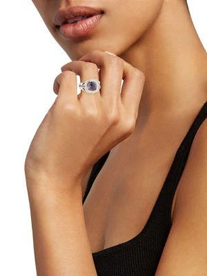 商品Charles Krypell|Sterling Silver, 18K Yellow Gold & 14K White Gold Amethyst & Diamond Ring/Size 6.5,价格¥3190,第2张图片详细描述