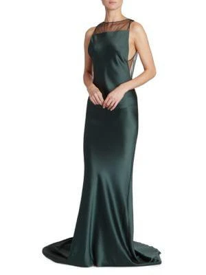 Open Back & Sheer Trim Gown 商品