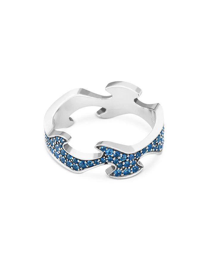 商品Georg Jensen|18K White Gold Fusion Blue Sapphire Cloud Centre Ring,价格¥19995,第2张图片详细描述