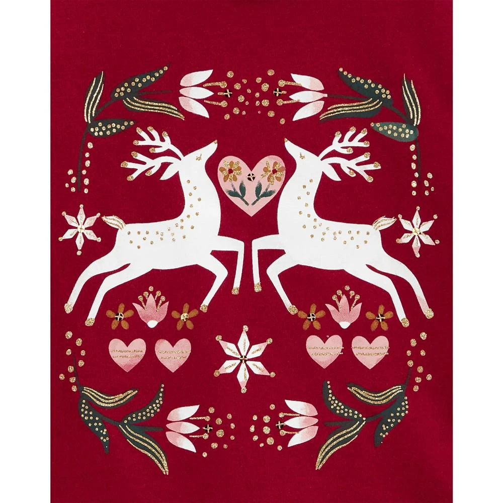 商品Carter's|Toddler Girls Christmas Reindeer Jersey T-shirt,价格¥55,第2张图片详细描述