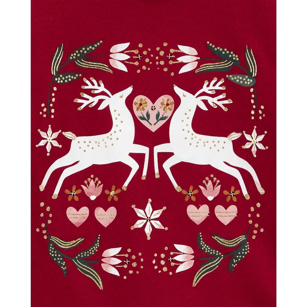 商品Carter's|Toddler Girls Christmas Reindeer Jersey T-shirt,价格¥70,第4张图片详细描述