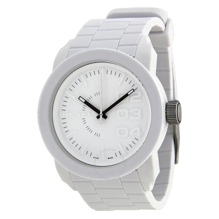 商品Diesel|Double Down White Rubber Men's Watch DZ1436,价格¥473,第1张图片