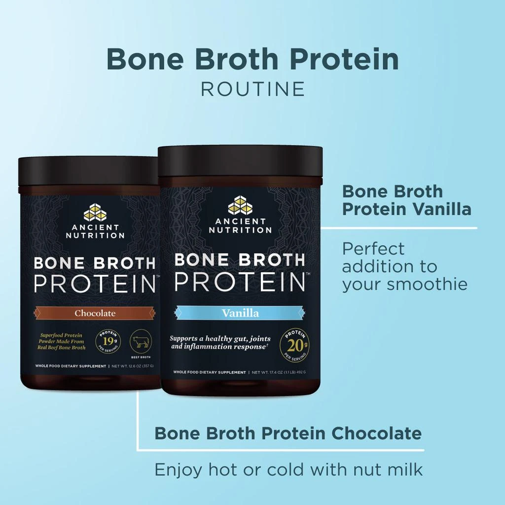 商品Ancient Nutrition|Bone Broth Protein Chocolate and Vanilla,价格¥723,第4张图片详细描述