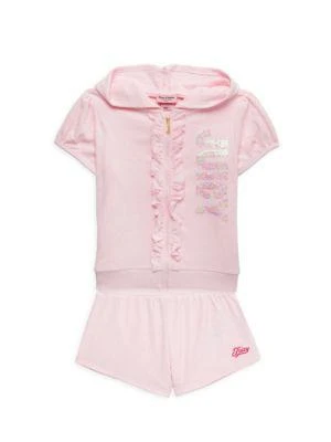 商品Juicy Couture|Girl's 2-Piece Logo Hoodie & Shorts Set,价格¥189,第1张图片