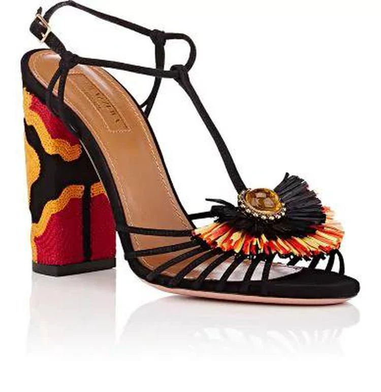 商品Aquazzura|Samba Suede T-Strap Sandals,价格¥2745,第2张图片详细描述