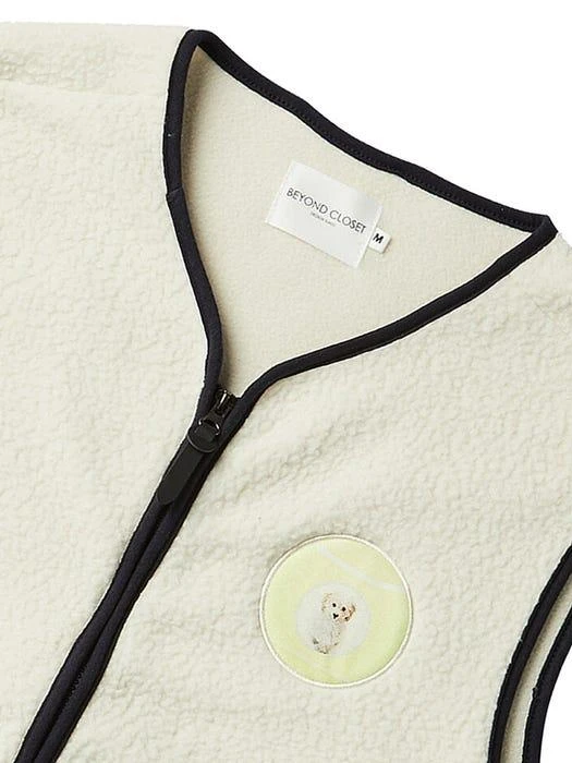 商品beyondcloset|Tennis Ball Patch Fleece Zip-up Vest,价格¥661,第3张图片详细描述