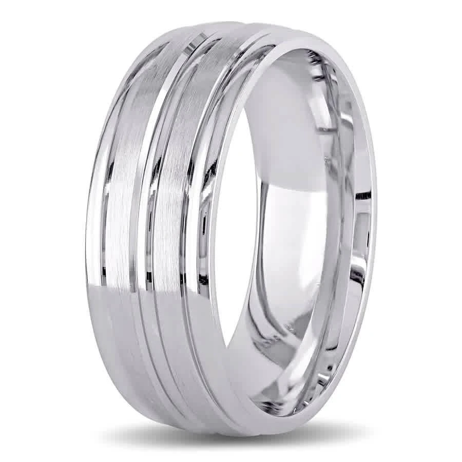 商品Amour|14k White Gold Men's Wedding Band 8mm,价格¥6832,第2张图片详细描述