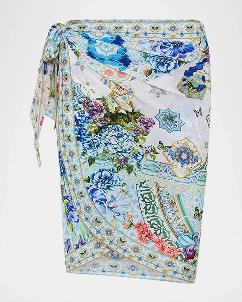商品Camilla|Sunrise in Sintra Short Eyelet Sarong Coverup,价格¥2187,第1张图片