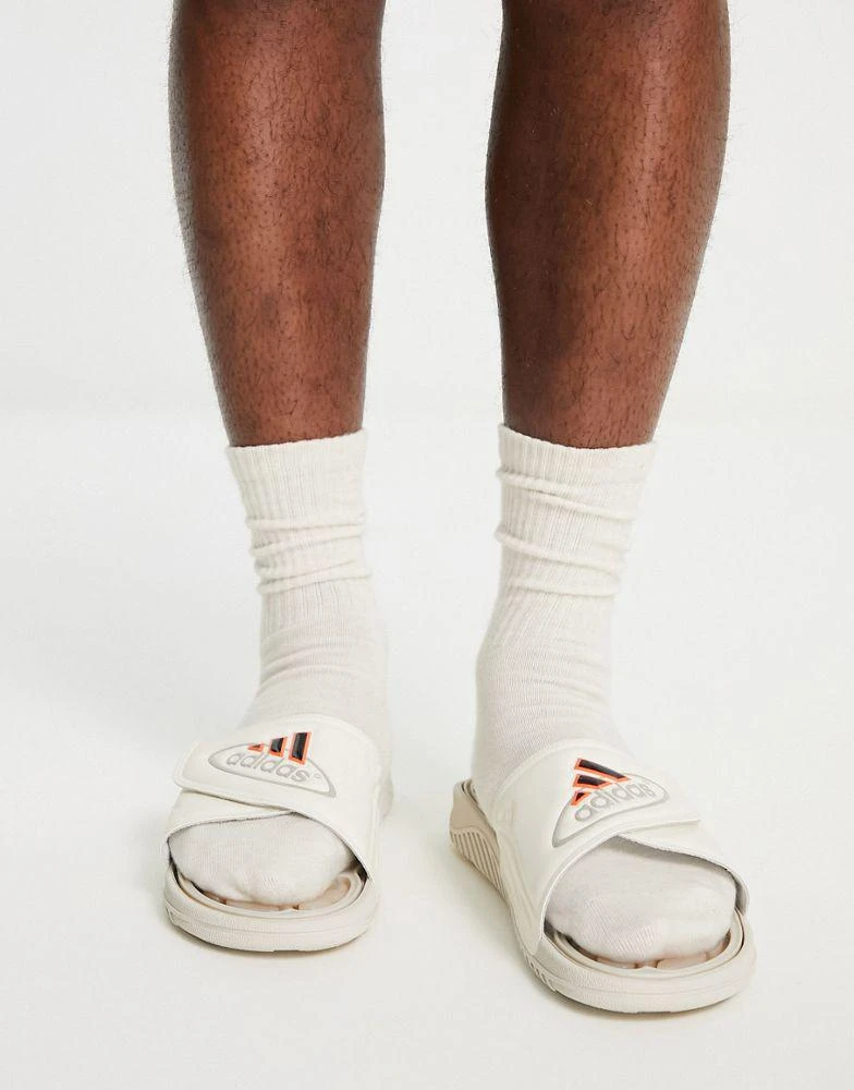 商品Adidas|adidas Originals Reptossage sliders in white,价格¥335,第1张图片