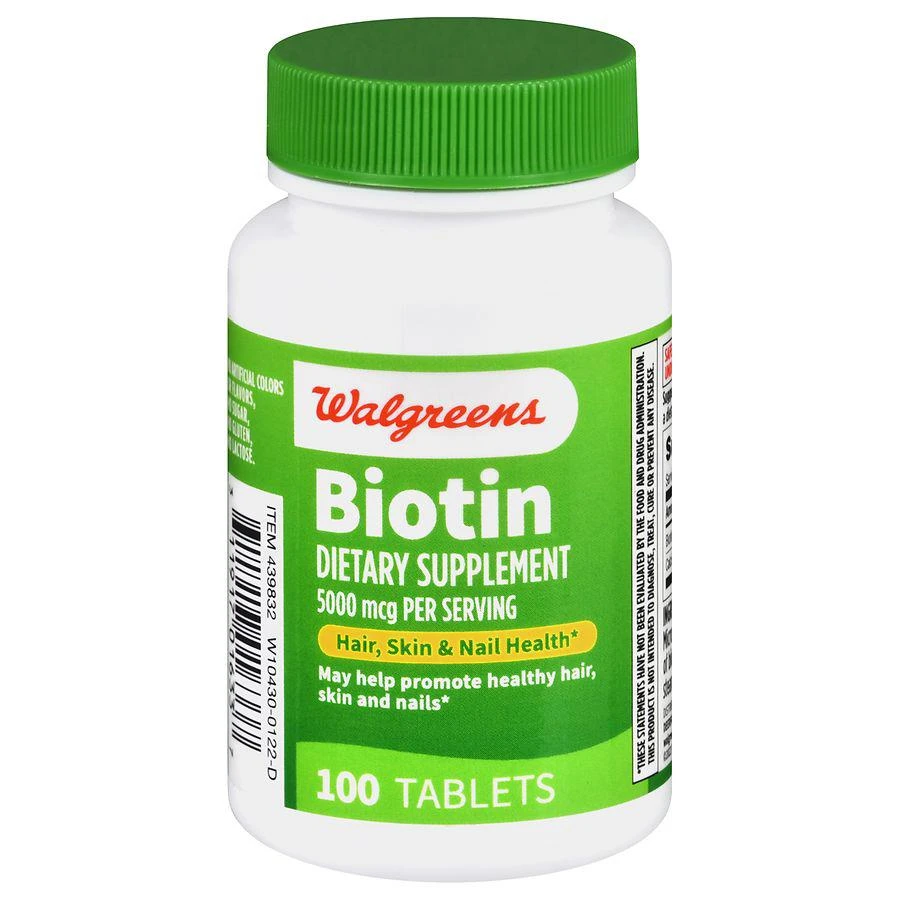 商品Walgreens|Biotin 5000 mcg Tablets (100 days),价格¥133,第1张图片