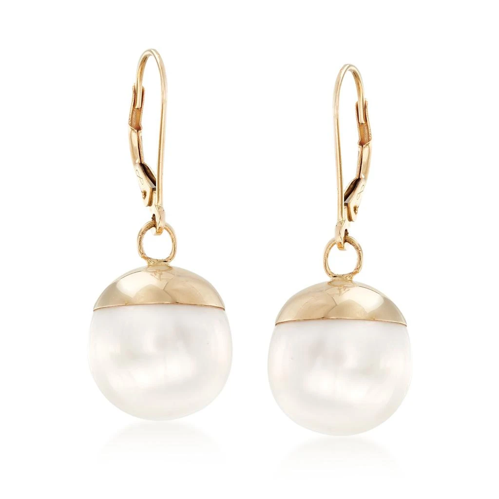 商品Ross-Simons|Ross-Simons 12-13mm Cultured Pearl Drop Earrings in 14kt Yellow Gold,价格¥2272,第1张图片