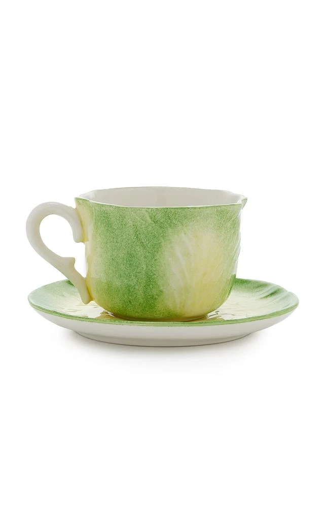 商品MoDA|Moda Domus - Handcrafted Ceramic Cabbage Tea Cup and Saucer - Green - Moda Operandi,价格¥322,第1张图片