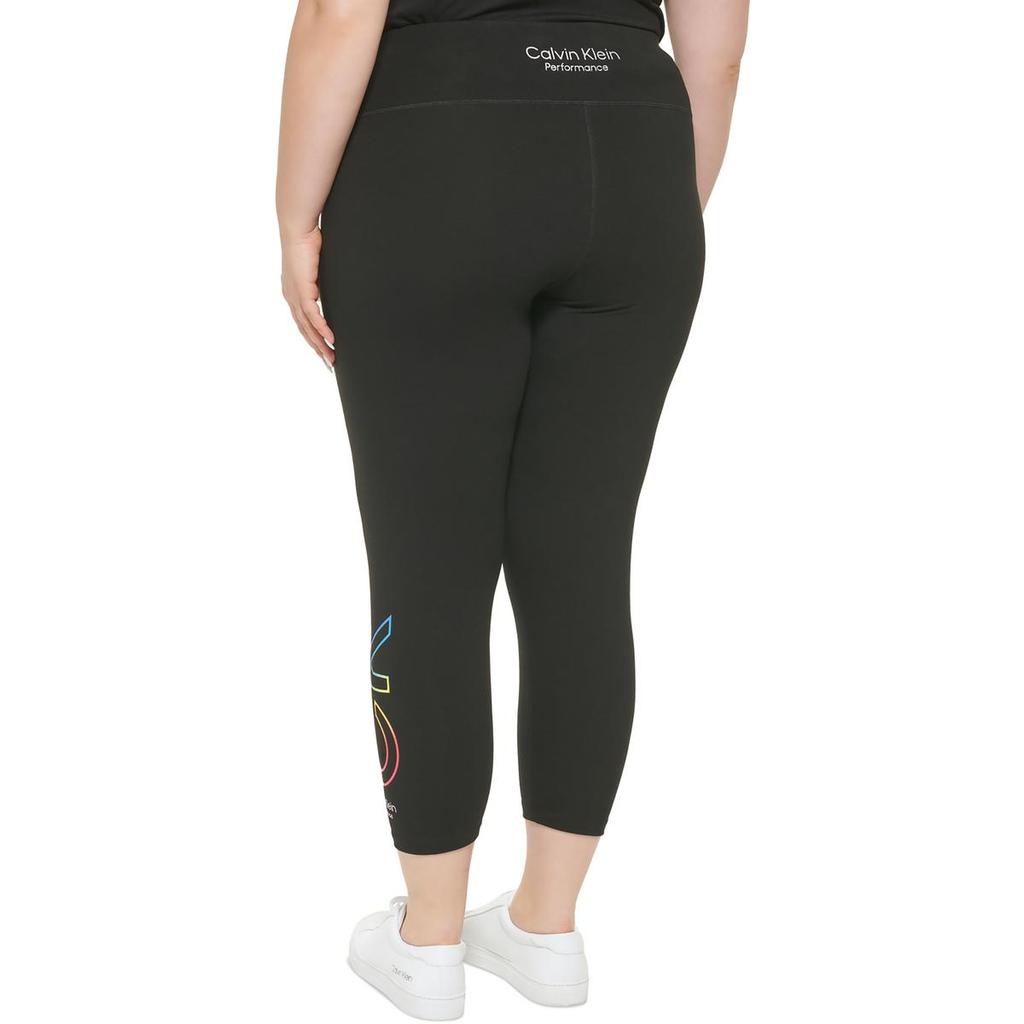 Plus Womens Logo Fitness Athletic Leggings商品第2张图片规格展示