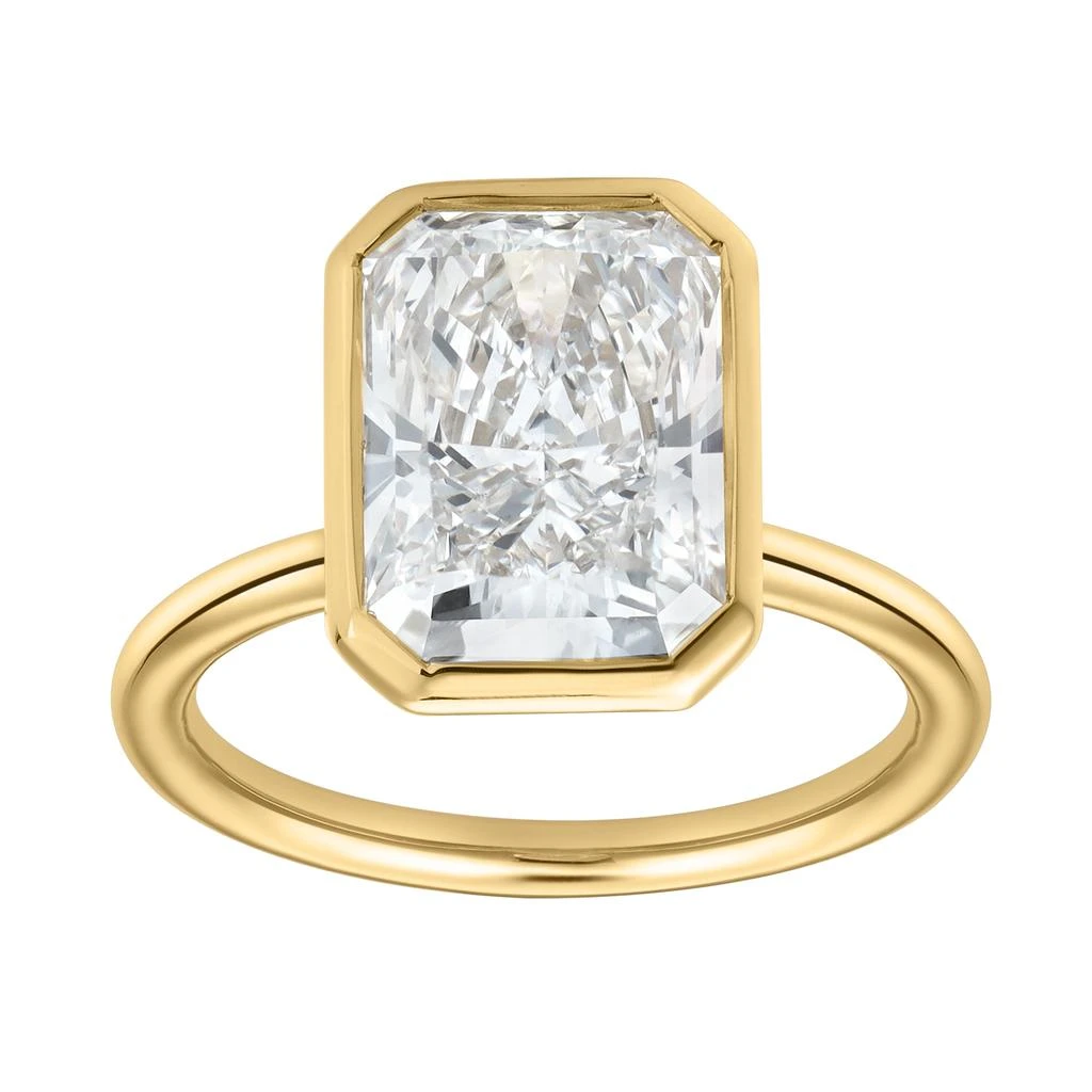 商品LuvMyJewelry|Nerina 14K Gold Radiant Bezel Lab Grown Diamond Solitaire Engagement Ring - 5 Cts,价格¥31782,第1张图片