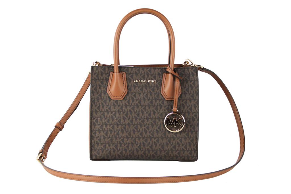 Michael Kors Mercer Medium Leather Messenger Crossbody Handbag (Women's Signature)商品第1张图片规格展示