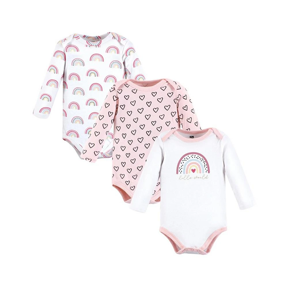 商品Hudson|Baby Girls Long-Sleeve Bodysuits, Pack of 3,价格¥113,第1张图片