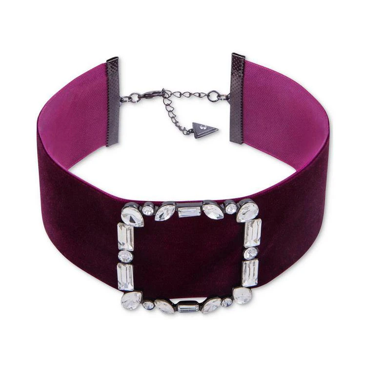 商品GUESS|Crystal Buckle Colored Velvet Choker Necklace,价格¥64,第1张图片