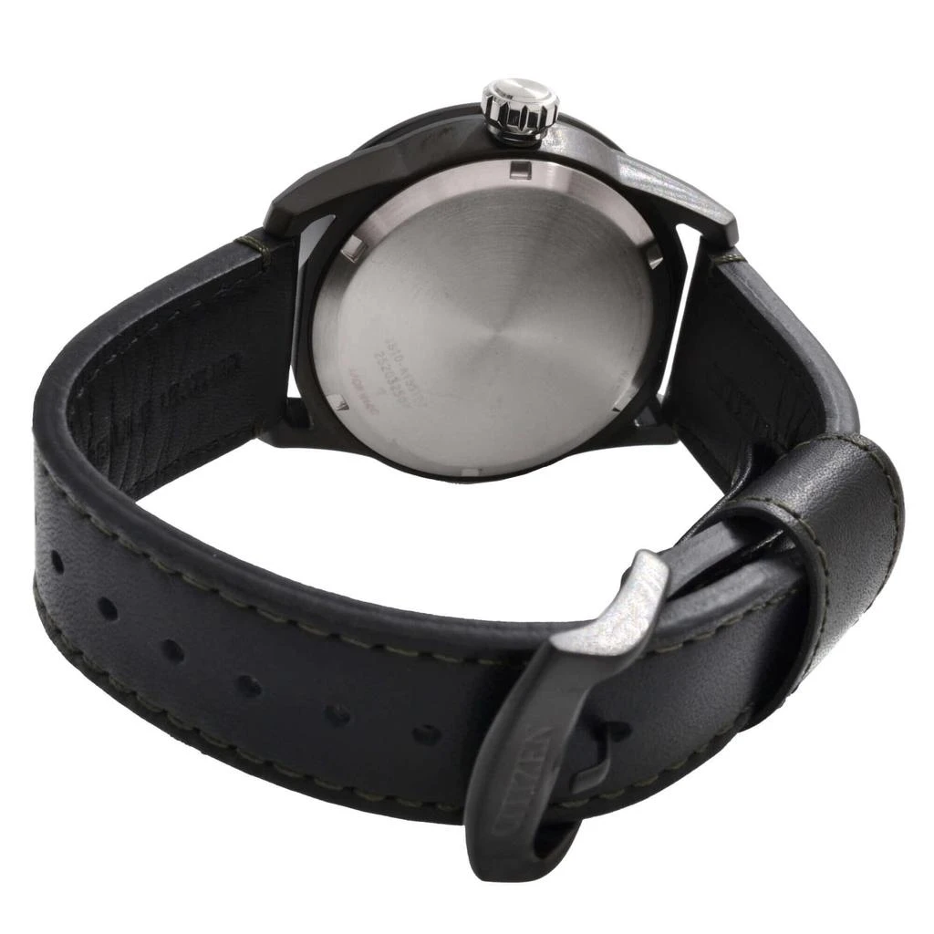 商品Citizen|Citizen Men's Watch - Avion Eco-Drive Green Dial Black Leather Strap | AW1735-03X,价格¥1272,第3张图片详细描述