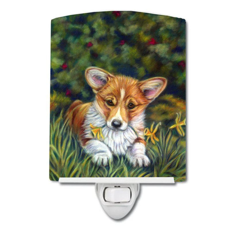 商品Caroline's Treasures|Corgi Pup and Daffodils Ceramic Night Light,价格¥203,第1张图片
