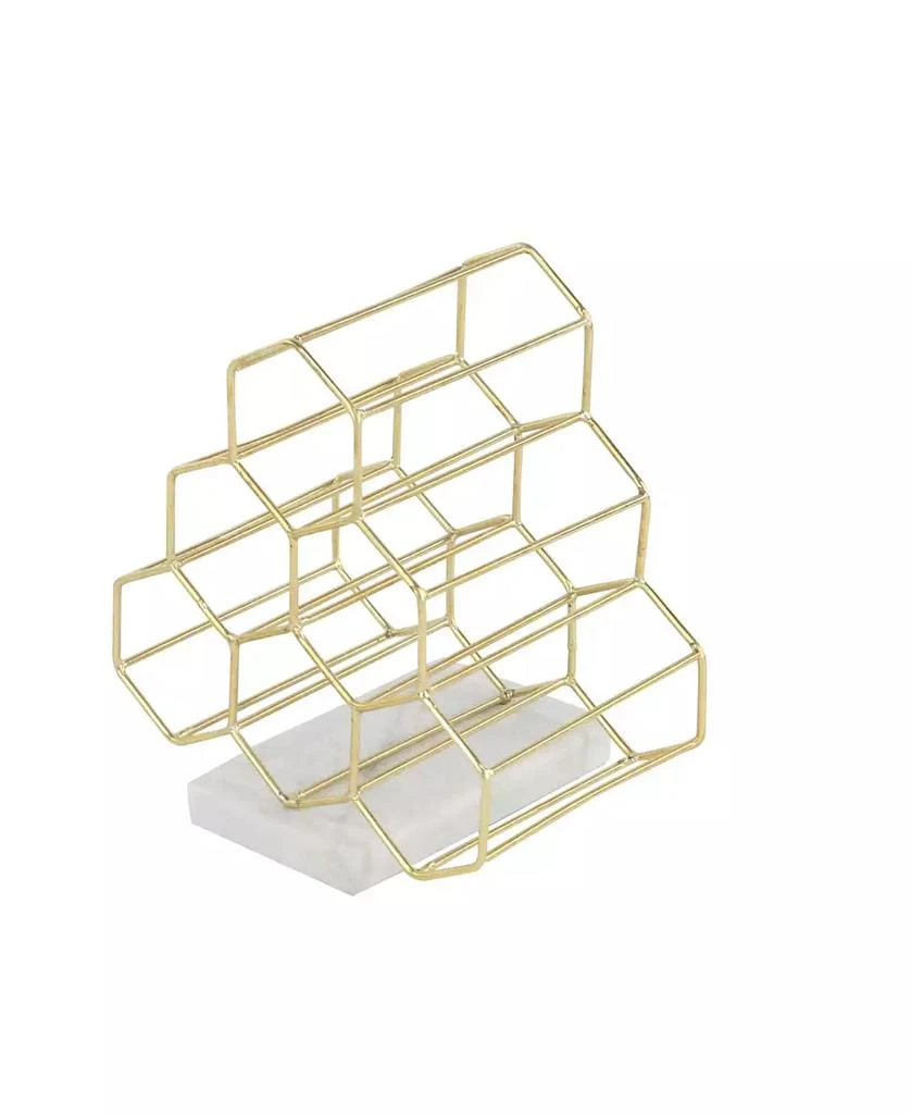 商品Rosemary Lane|Gold Metal Modern Wine Holder Rack, 13 x 9 x 12,价格¥549,第4张图片详细描述