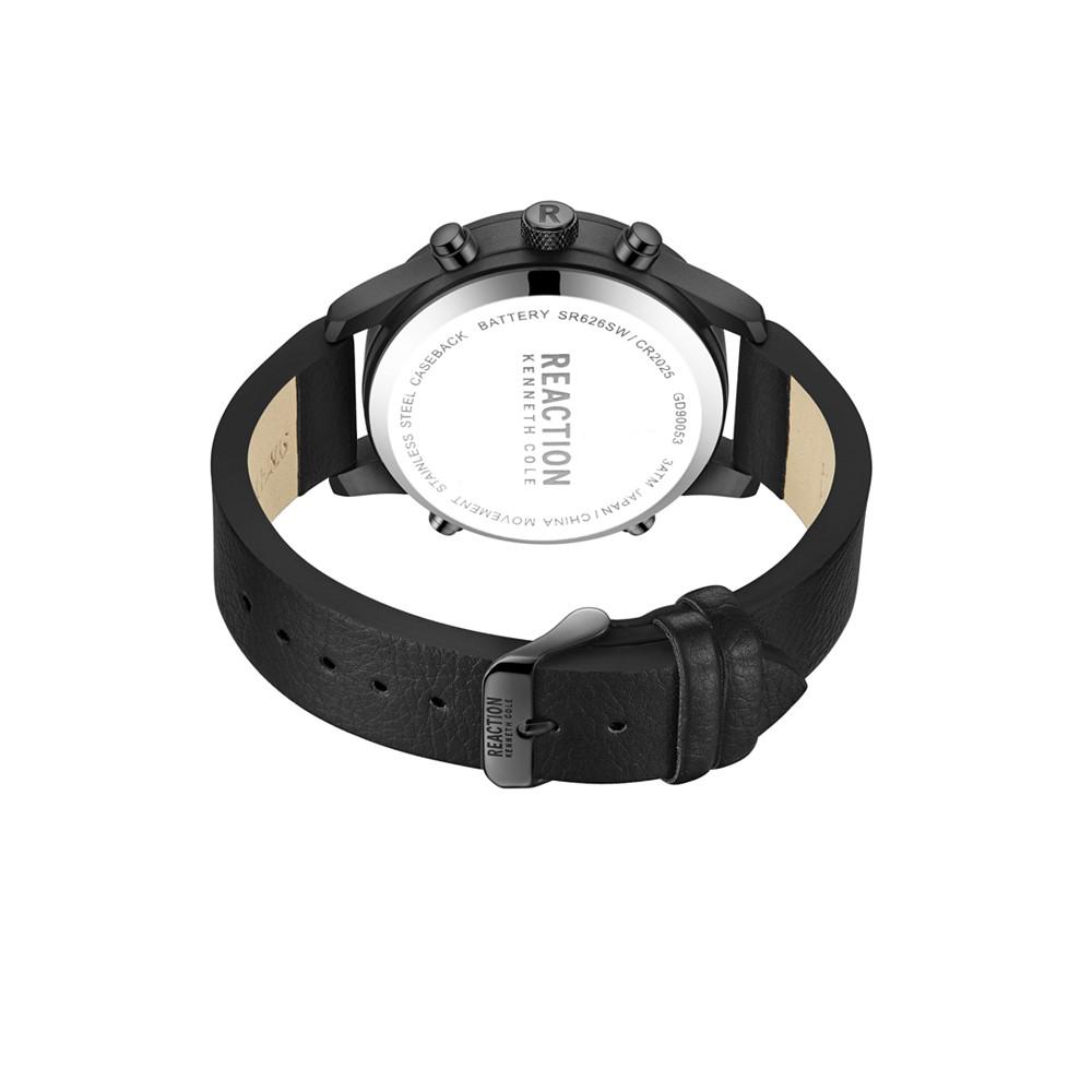 Men's Ana-digi Black Synthetic Leather Strap Watch , 46mm商品第3张图片规格展示