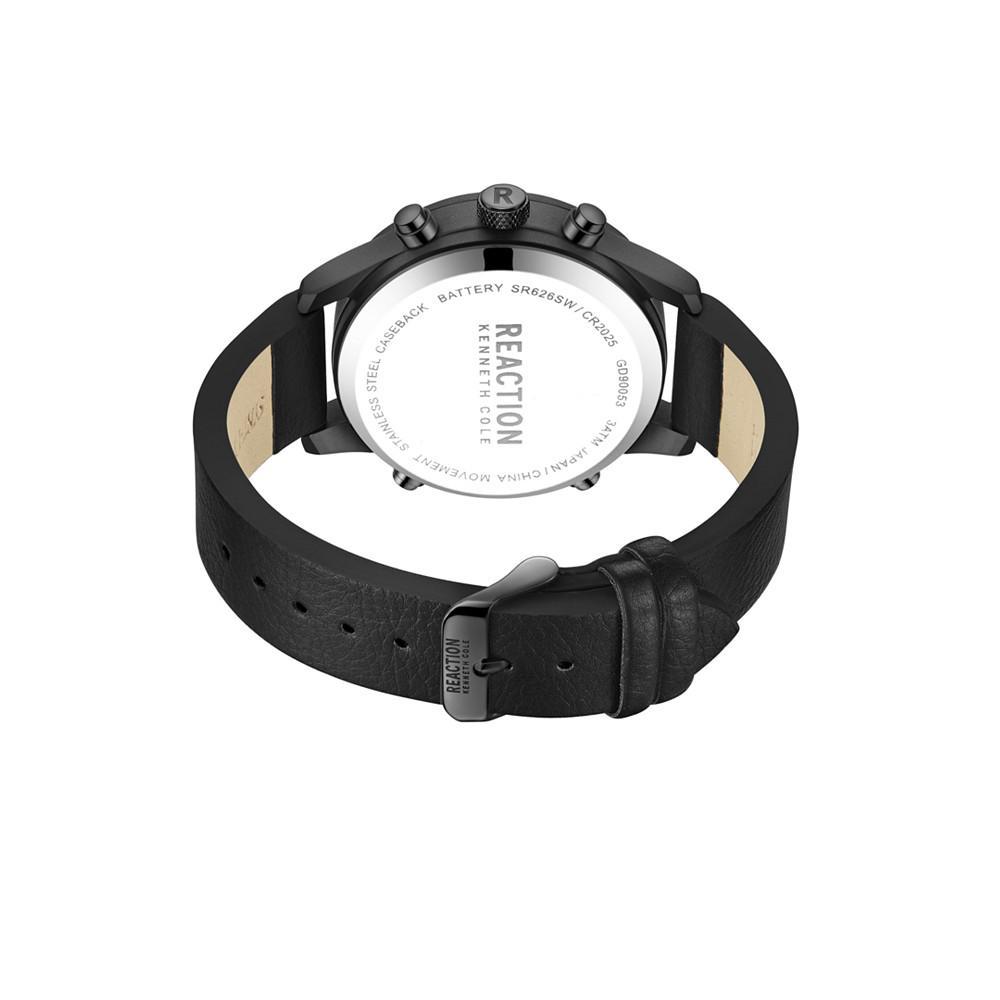 商品Kenneth Cole|Men's Ana-digi Black Synthetic Leather Strap Watch , 46mm,价格¥627,第5张图片详细描述