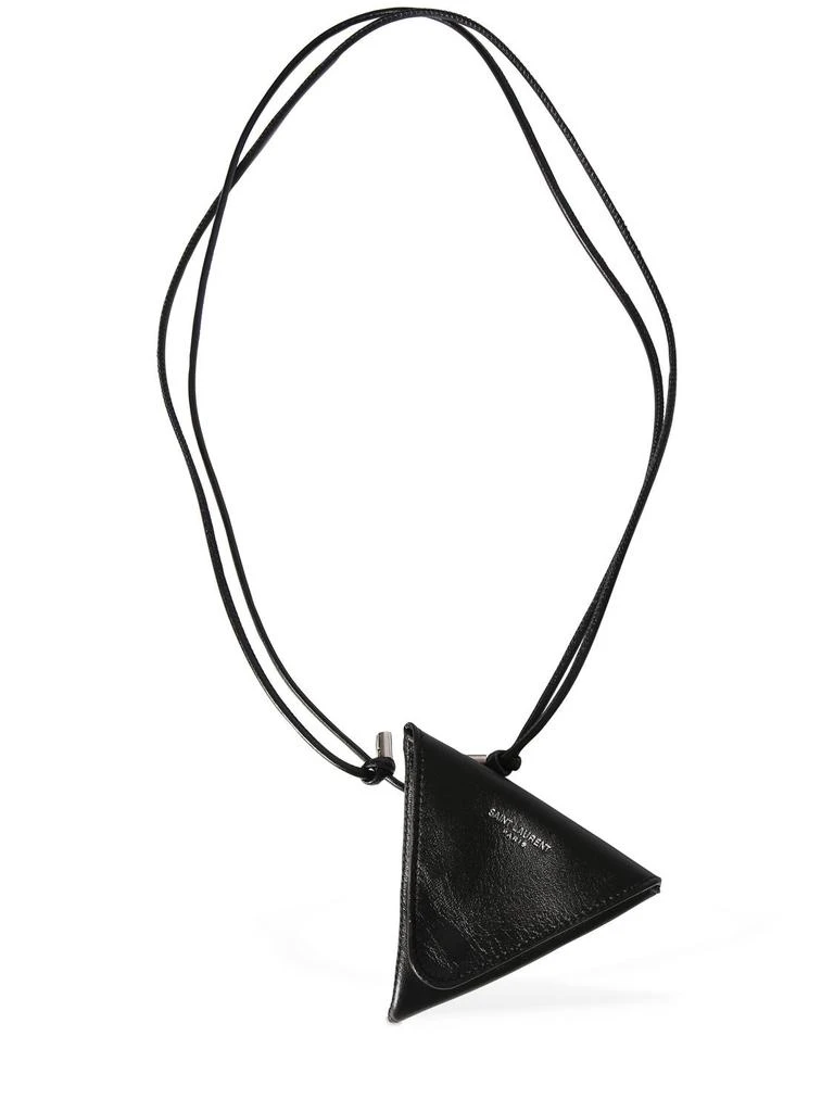 商品Yves Saint Laurent|Logo Leather Triangle Coin Purse,价格¥2883,第2张图片详细描述