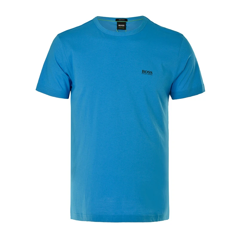 商品Hugo Boss|Hugo Boss 雨果博斯 男士宝蓝色纯色款棉质短袖T恤 TEE-181-6415-489,价格¥460,第1张图片