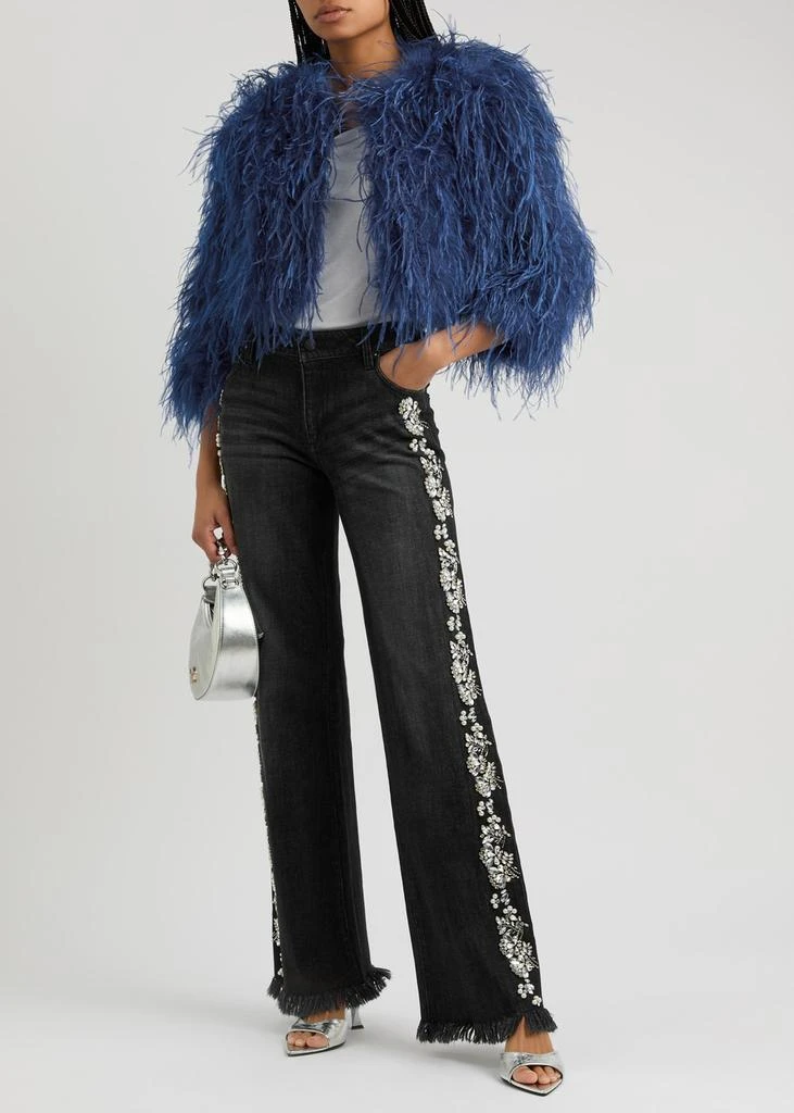 商品Alice + Olivia|Roxie embellished straight-leg jeans,价格¥7002,第4张图片详细描述