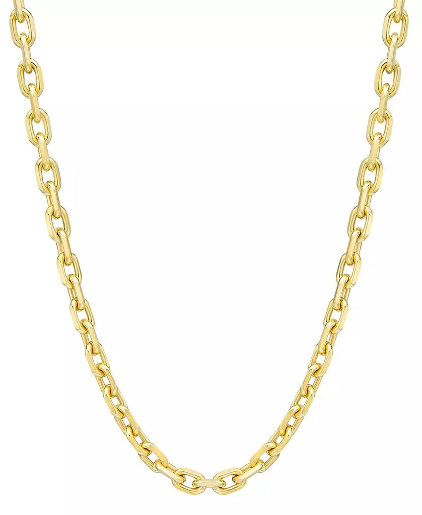 商品Macy's|Men's Rolo Link 22" Chain Necklace in 14k Gold-Plated Sterling Silver,价格¥2518,第1张图片