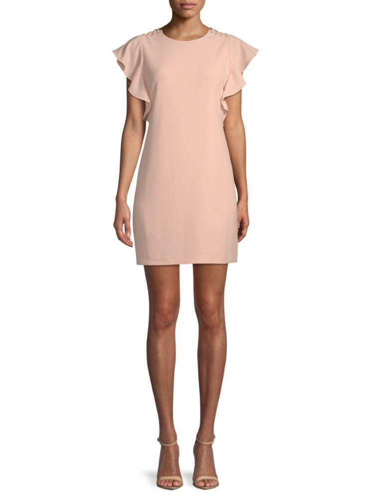 商品Laundry by Shelli Segal|Ruffle-Sleeve Grommet Sheath Dress,价格¥277,第4张图片详细描述