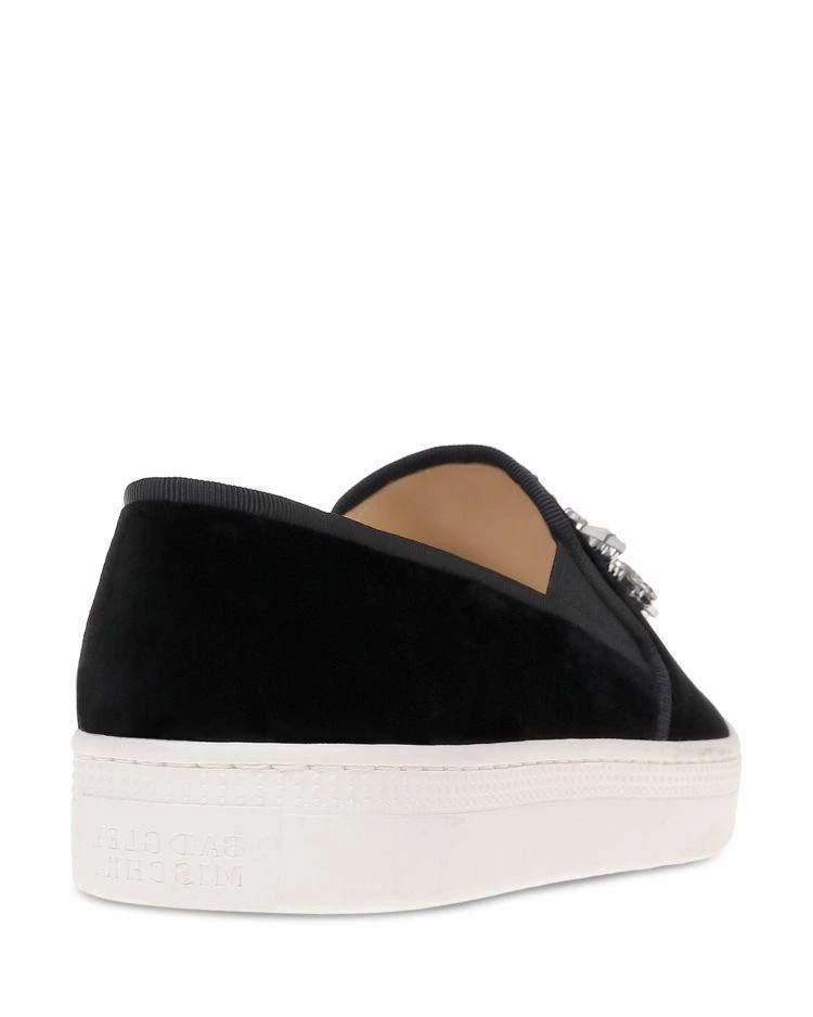 商品Badgley Mischka|Women's Barre Embellished Velvet Slip-On Sneakers,价格¥692,第4张图片详细描述