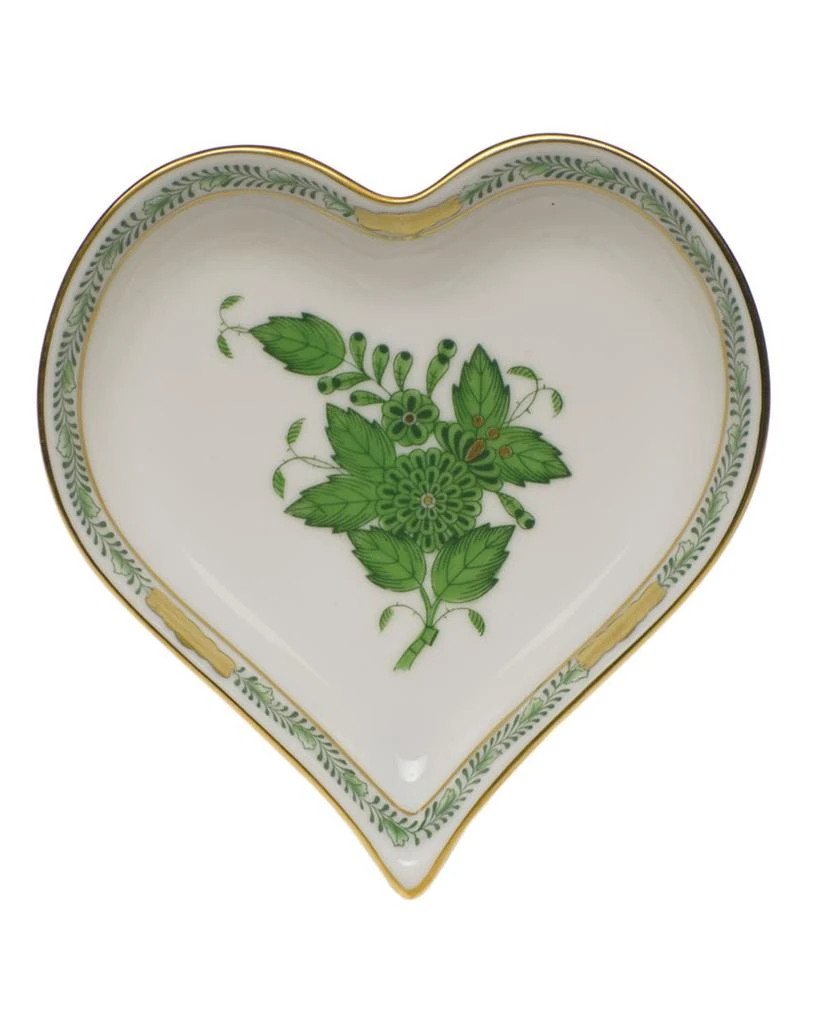 商品Herend|Chinese Bouquet Green Small Heart Tray,价格¥892,第1张图片