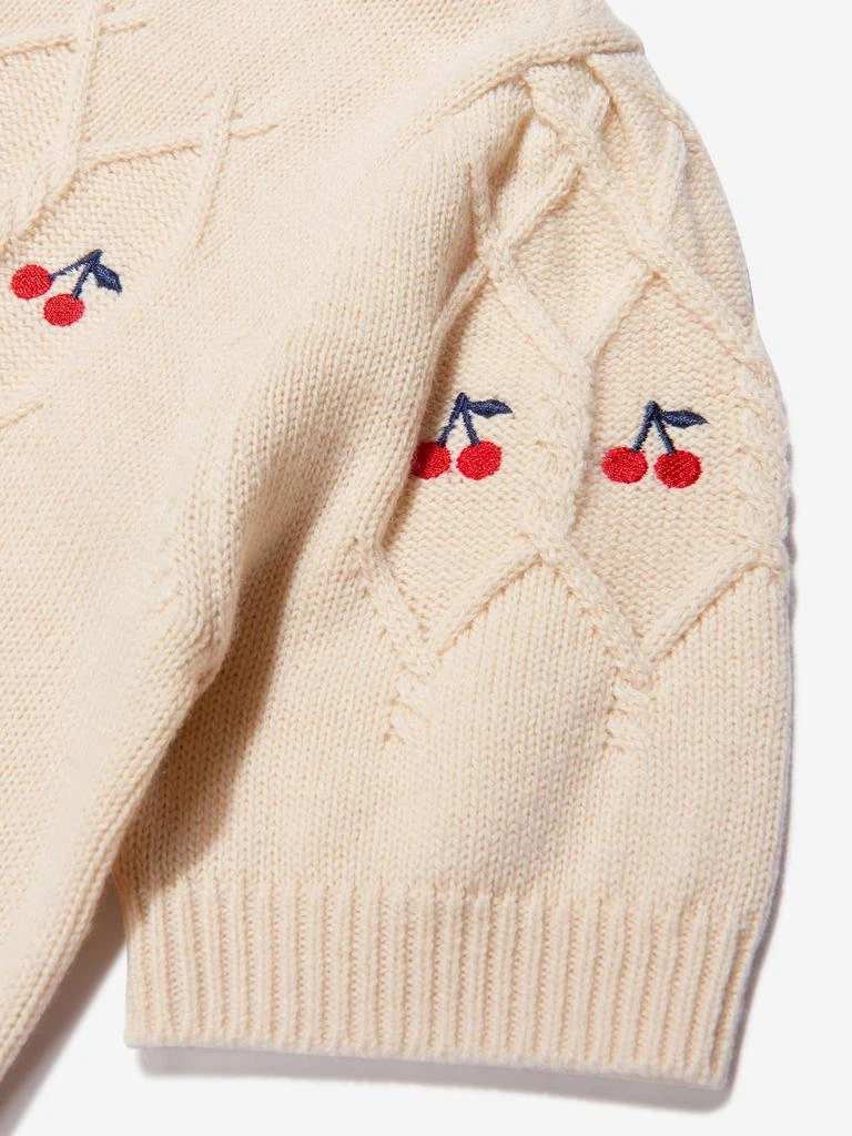商品Bonpoint|Bonpoint White Girls Cotton And Wool Short Sleeve Jumper,价格¥1410,第2张图片详细描述