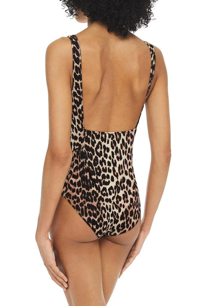 商品Ganni|Shirred leopard-print swimsuit,价格¥551,第3张图片详细描述